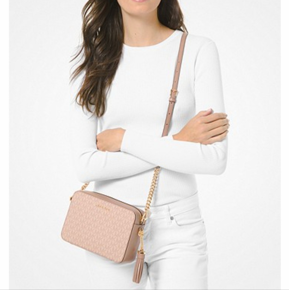 Michael Kors Medium Logo Crossbody, Jet Set, color ballet